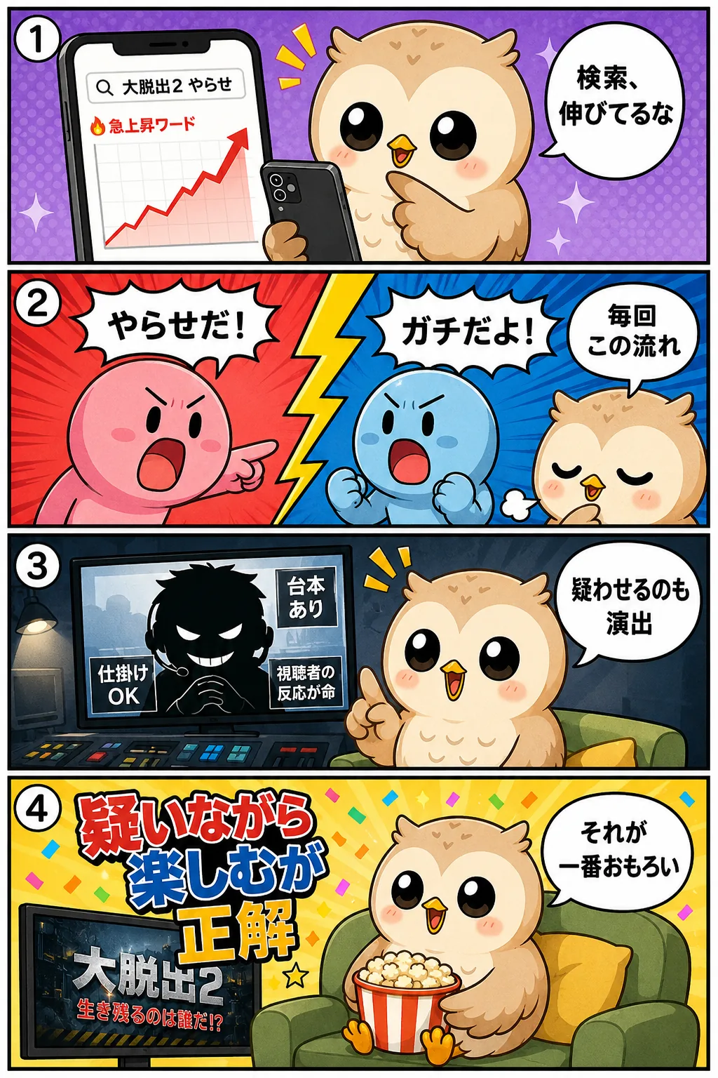 大脱出2はやらせ？その問い自体が制作側の狙い通りな件 4コマ漫画