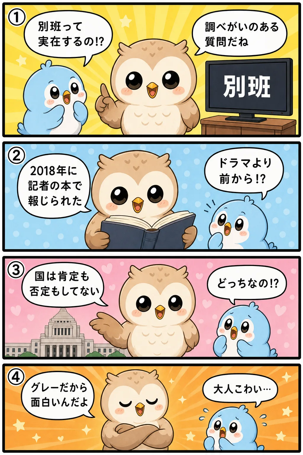 VIVANT「別班」は実在するのか、報道を整理してみた 4コマ漫画